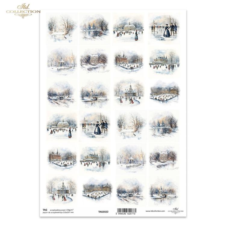 TAG0322 ITD Collection Winter Views A4 Scrapbooking Paper