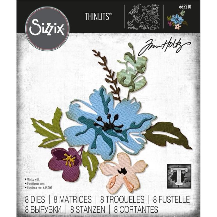 TH Thinlits Dies 8Pk Set Brushstroke Flowers #665210