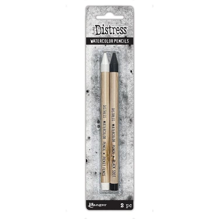 Tim Holtz Distress Watercolor Pencils Picket Fence & Black Soot