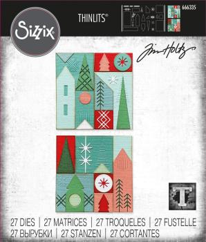 Tim Holtz Thinlits 27PK Dies Holiday Blocks #666335