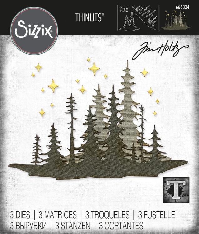 Tim Holtz Thinlits 3PK Dies Forest Shadows #666334