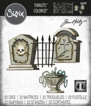 Tim Holtz Thinlits Colorize Dies 22Pk Graveyard 666383