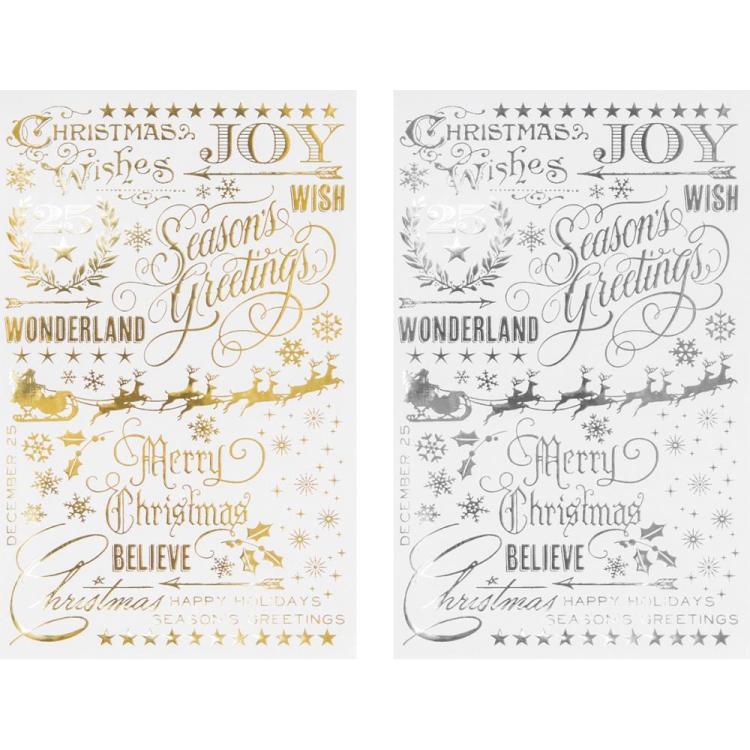 Tim Holtz Idea-Ology Rub-Ons Gilded Christmas TH93636