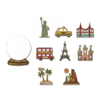 Tim Holtz Thinlits 10PK Dies Tiny Travel Globe #664182