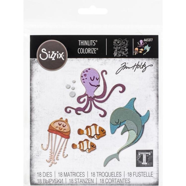 Tim Holtz Thinlits Colorize Dies 18Pk Under The Sea #665377