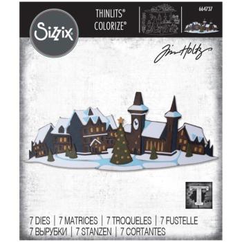 Tim Holtz Thinlits Colorize Dies 7Pk Holiday Village #664737