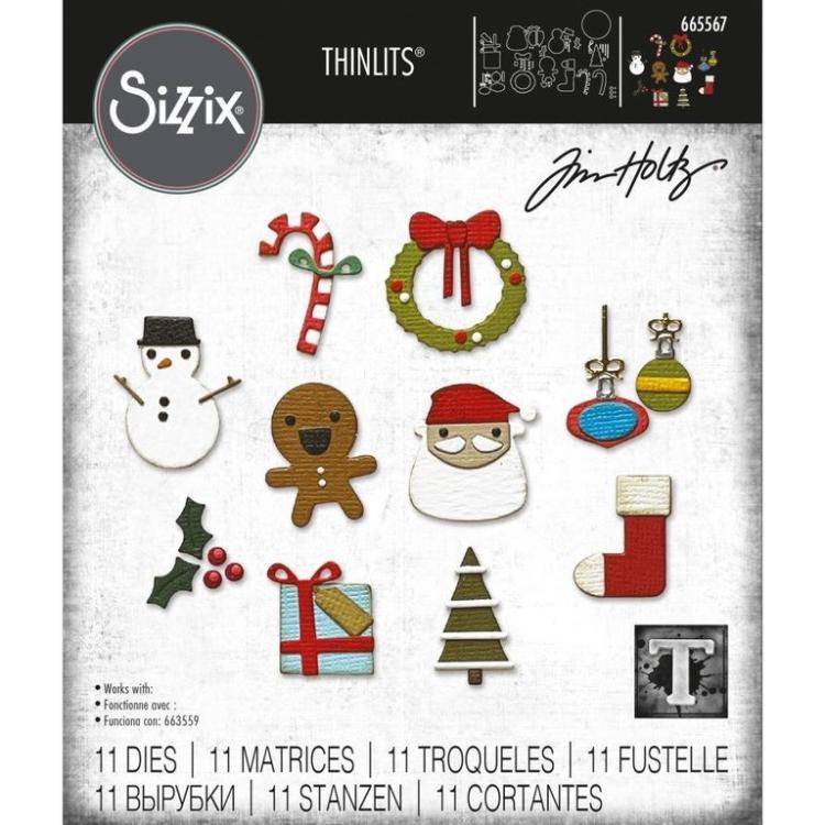 Tim Holtz Thinlits Dies 11Pk Christmas Minis #665567