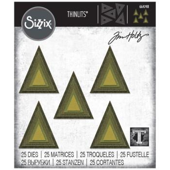 Tim Holtz Thinlits Dies 25Pk Stacked Tiles Triangles #664748