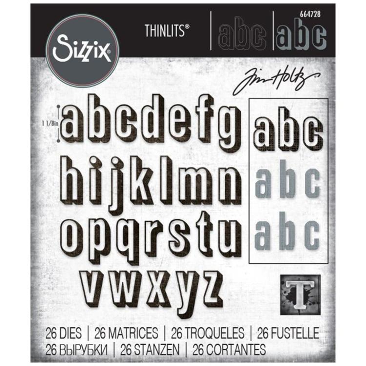 Tim Holtz Thinlits Dies 26Pk Alphanumeric Shadow Lower #664728