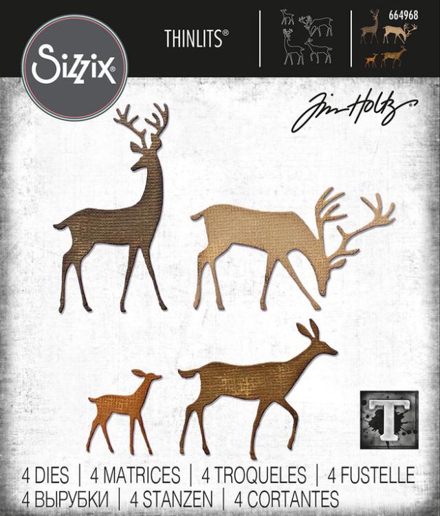 Tim Holtz Thinlits Dies 4Pk Darling Deer #664968