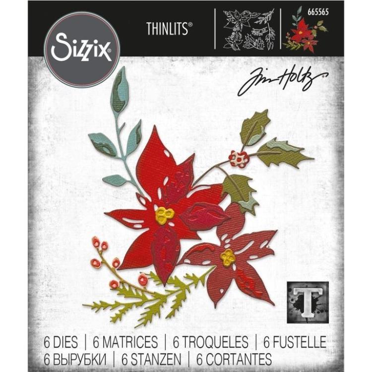 Tim Holtz Thinlits Dies 6Pk Festive Bouquet #665565