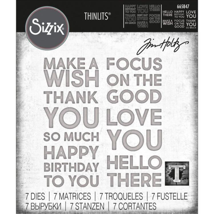 Tim Holtz Thinlits Dies 7Pk Bold Text #665847