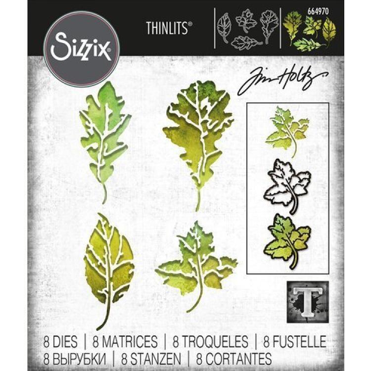 Tim Holtz Thinlits Dies 8Pk Leaf Print #664970