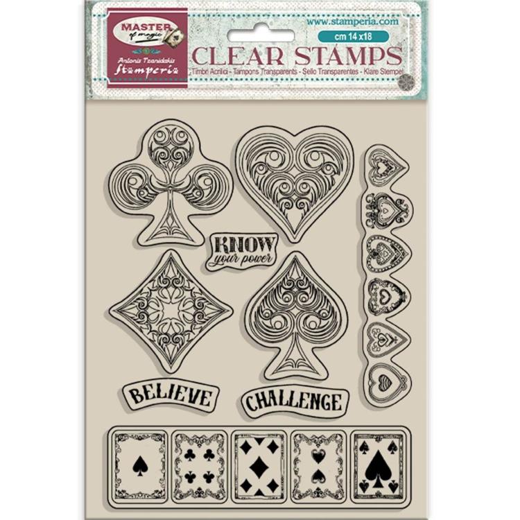 WTK213 Stamperia Master of Magic Clear Stamps Playing Cards