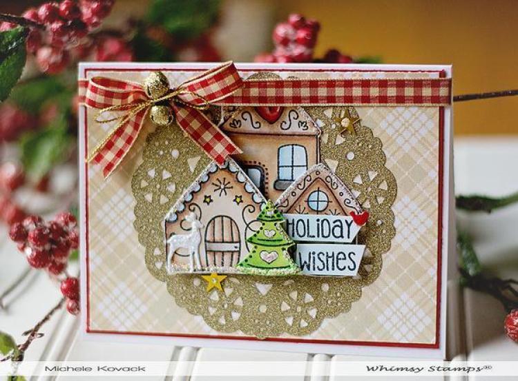 Whimsy Clear Stamps Set Gingerbread Greetings