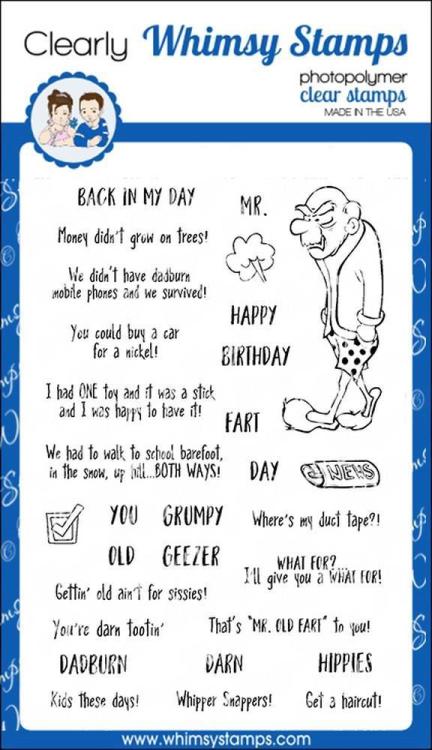 Whimsy Clear Stamps Set Old Geezer