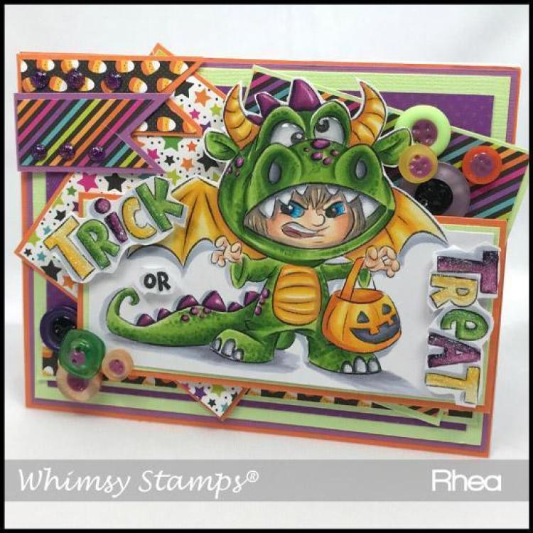 Whimsy Rubber Stamp Dragon Costume