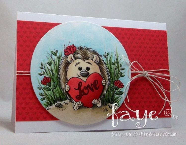 Whimsy Rubber Stamp Hedgehog Love