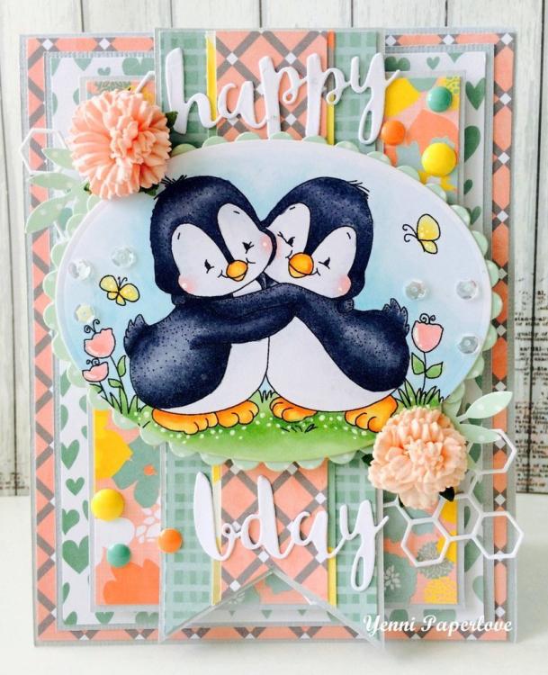 Whimsy Stamps Penguin Hugs