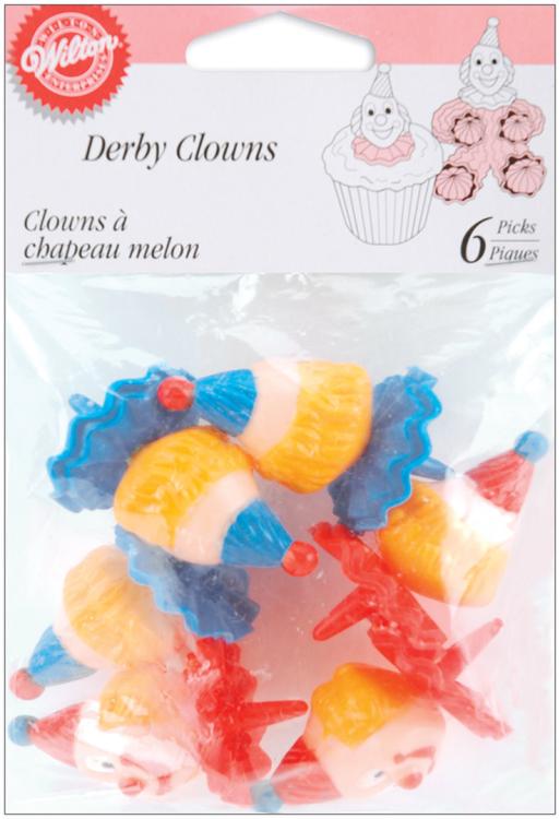 Wilton Cake Picks 6Pkg Derby Clowns