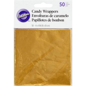 SALE Wilton Foil Candy Wrappers Gold 50Pkg #1197