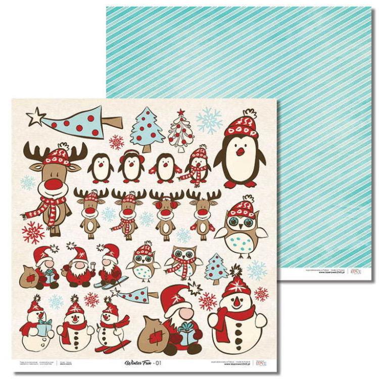 Laserowe LOVE 12x12 Paper Pack Winter Fun