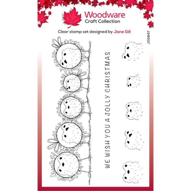 Woodware Clear Magic Stamp Bubble Robins In A Row FRS847