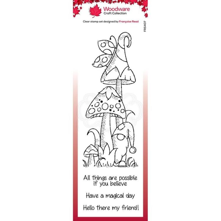 Woodware Clear Magic Stamp Magic Mushrooms FRS407