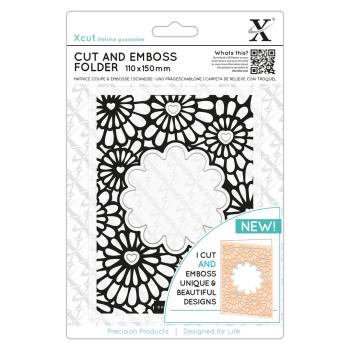 XCut Cut & Emboss Folder Hearts & Flowers #503820