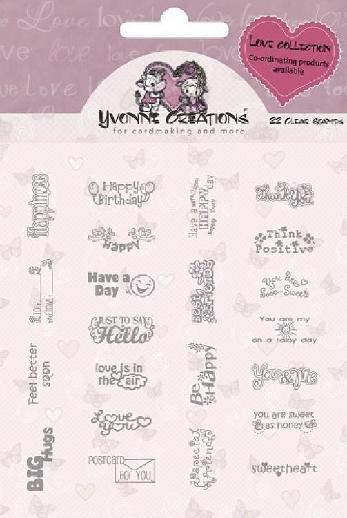 Yvonne Creations Clear Stamp Love Collection Englische Texte #10017