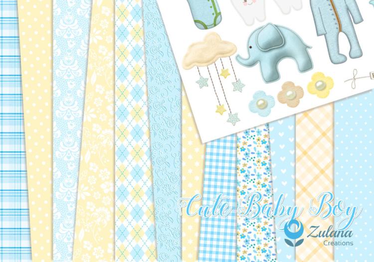 Zulana Creations 12x12 Paper Pad Cute Baby Boy