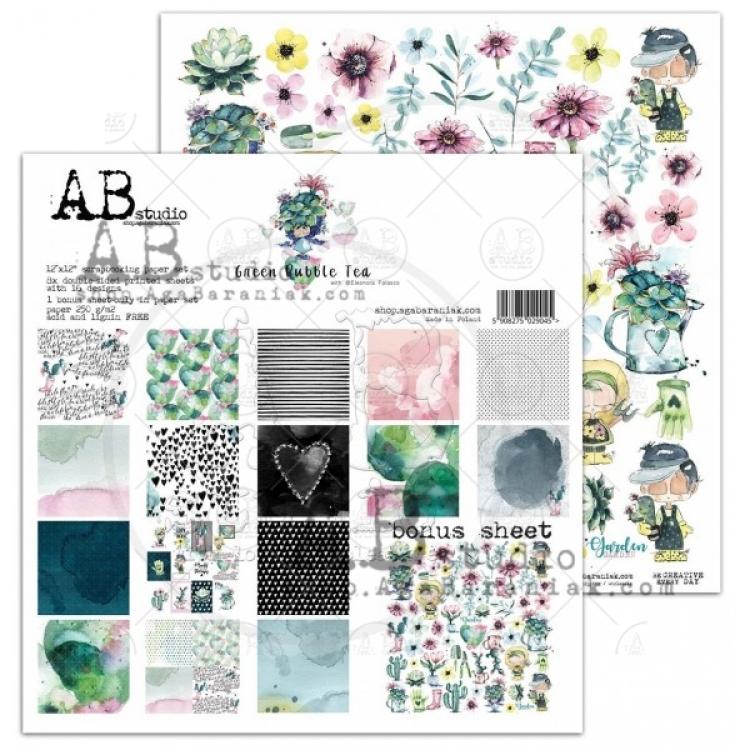 AB Studio 12x12 Paper Pad Green Bubble Tea