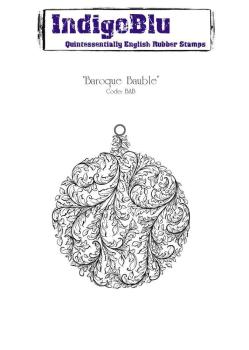 IndigoBlu - Baroque Bauble Mounted A6 Rubber Stamp