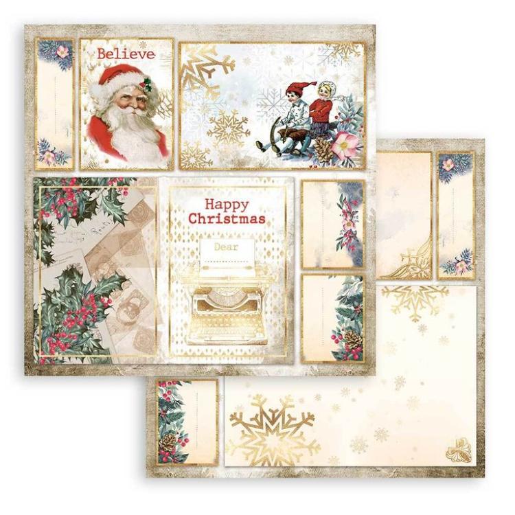 Stamperia 12x12 Paper Pad Romantic Christmas #SBBL96