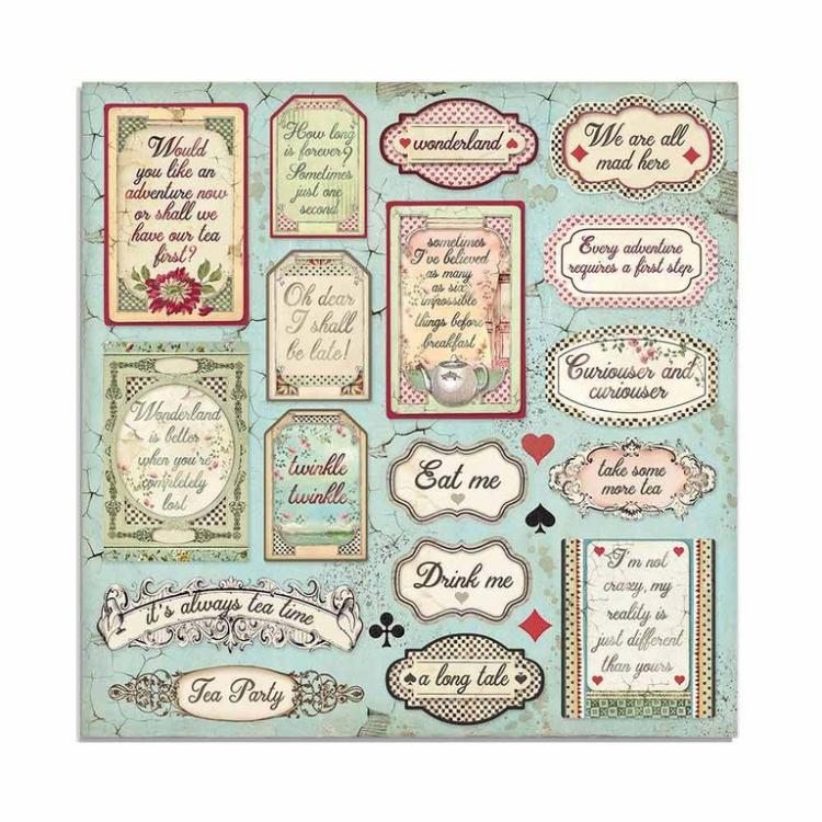 Stamperia 12x12 Paper Pad Alice Gold #SBBXLB08G