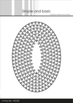 Simple and Basic Heart Framed Oval Cutting Dies SBD208