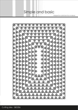 Simple and Basic Heart Framed Rectangle Cutting Dies SBD206