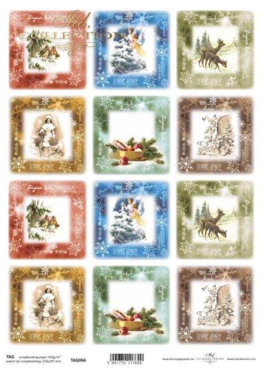 ITD Collection A4 Paper SET Christmas Frames