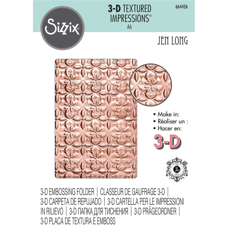 Sizzix 664426 Jlong 3d TI Emboss Folder Adorned Tile for sale online