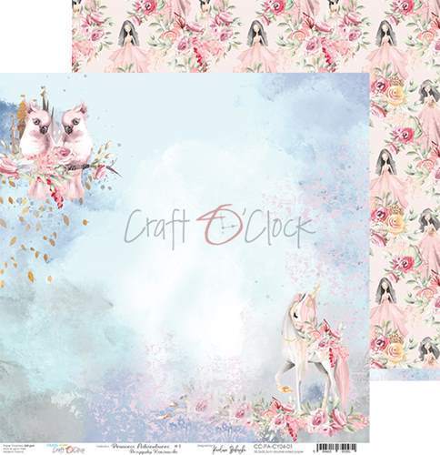Set de 24 feuilles de papier scrapbooking Princess Adventures de Craft O  Clock (15,25x15,25 cm et 250 gr)