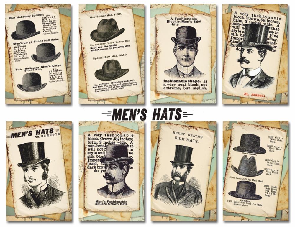 #143 Decorer Mini Scrapbook Paper Set Men´s Hats