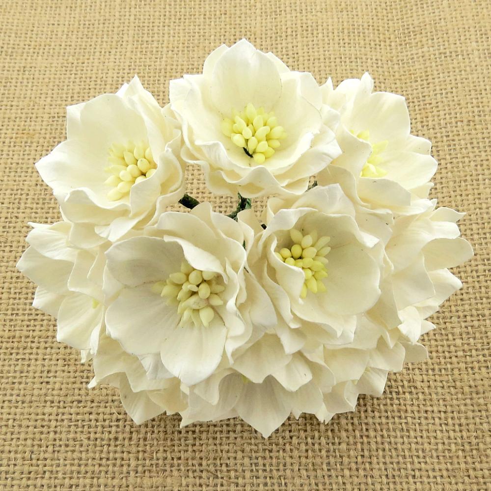 25 White Mulberry Paper Lotus Flowers #314