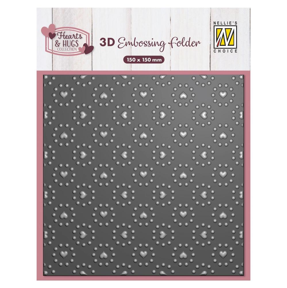 3D103 Nellie Snellen 3D Embossing Folder Hearts & Dots