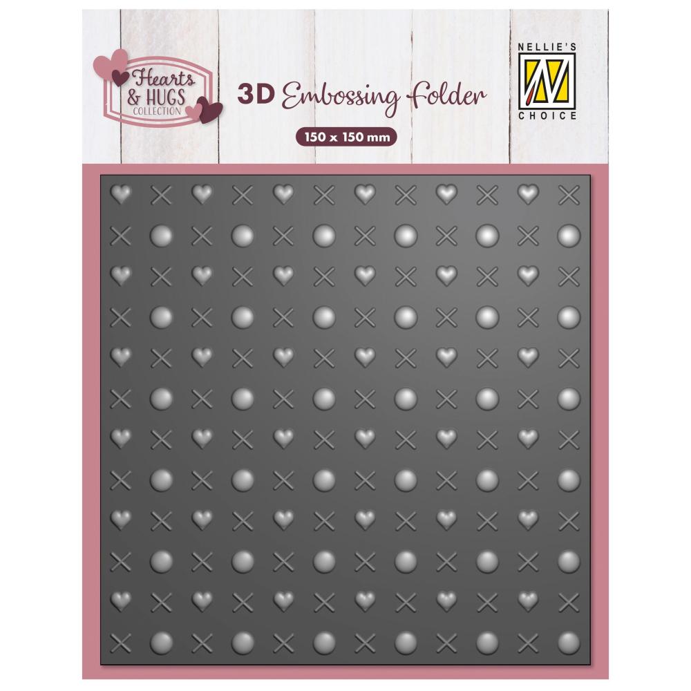 3D107 Nellie Snellen 3D Embossing Folder Hugs & Kisses