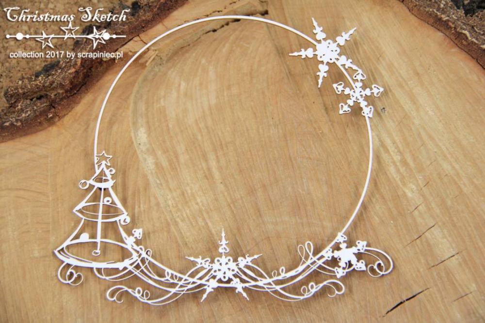 Scrapiniec Chipboard Christmas Sketch Frame