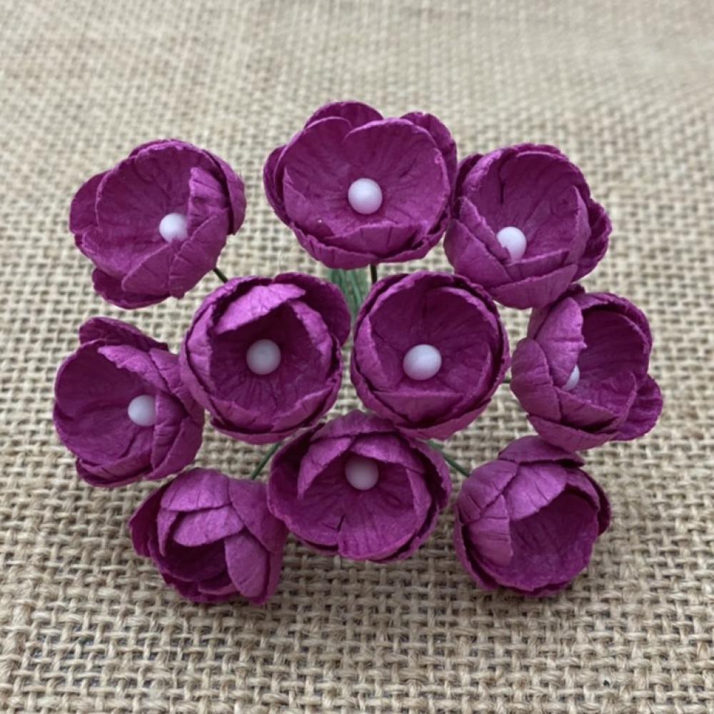 50 Deep Pink Mulberry Paper Buttercups #545