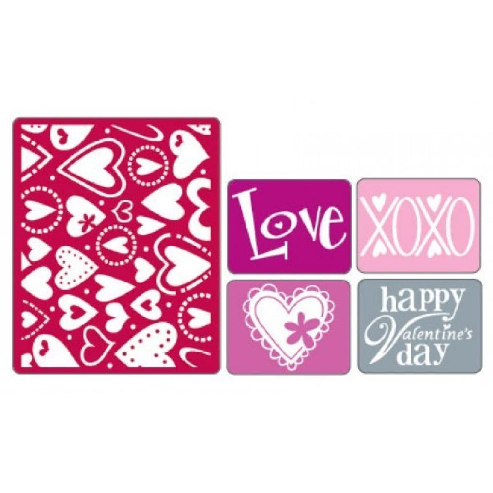 Sizzix Embossing Folder 5PK Valentine Set #656508