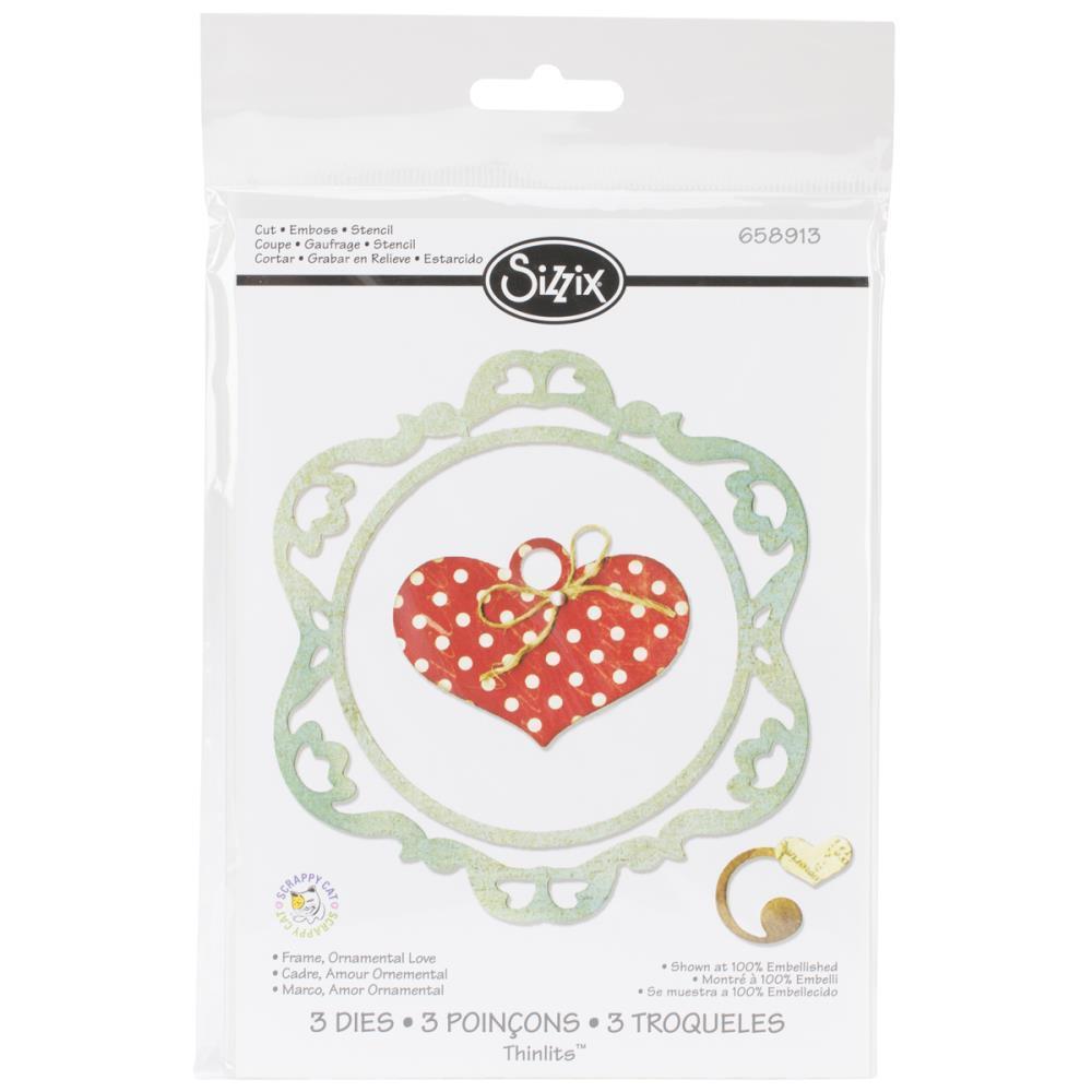 Sizzix Thinlits Die Set 3PK Ornamental Love Frame