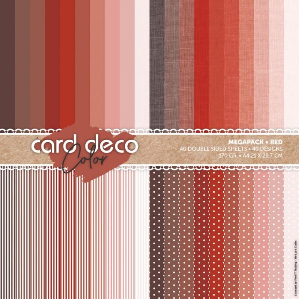 Card Deco Color A4 Paperpack Megapack Red