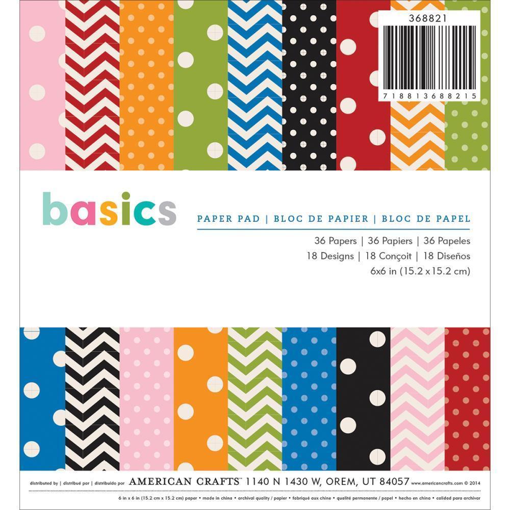 American Crafts 6x6 inch Paper Pad Basics